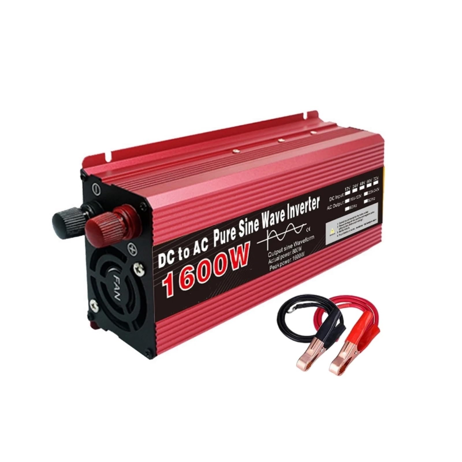 Inverter 12v 220v Onda sinusoidale Pura 1000W 1600W 2200W 3000W DC 12v a AC 220V convertitore di Alimentazione Portatile Inverter Solare for Auto(1000w)