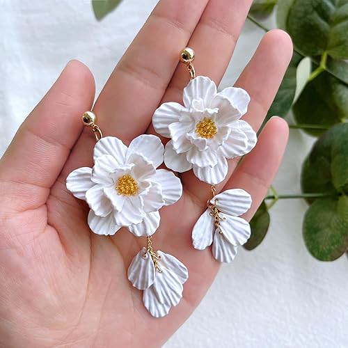 Miniatura 2 de Keoker Cortadores de arcilla de pétalos de flores, cortadores de arcilla polimérica para hacer aretes, 4 formas con molde de prensa de pétalos de