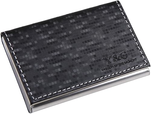 YG - Portatarjetas de identificación de crédito para hombre diseño minimalista de piel sintética con imán