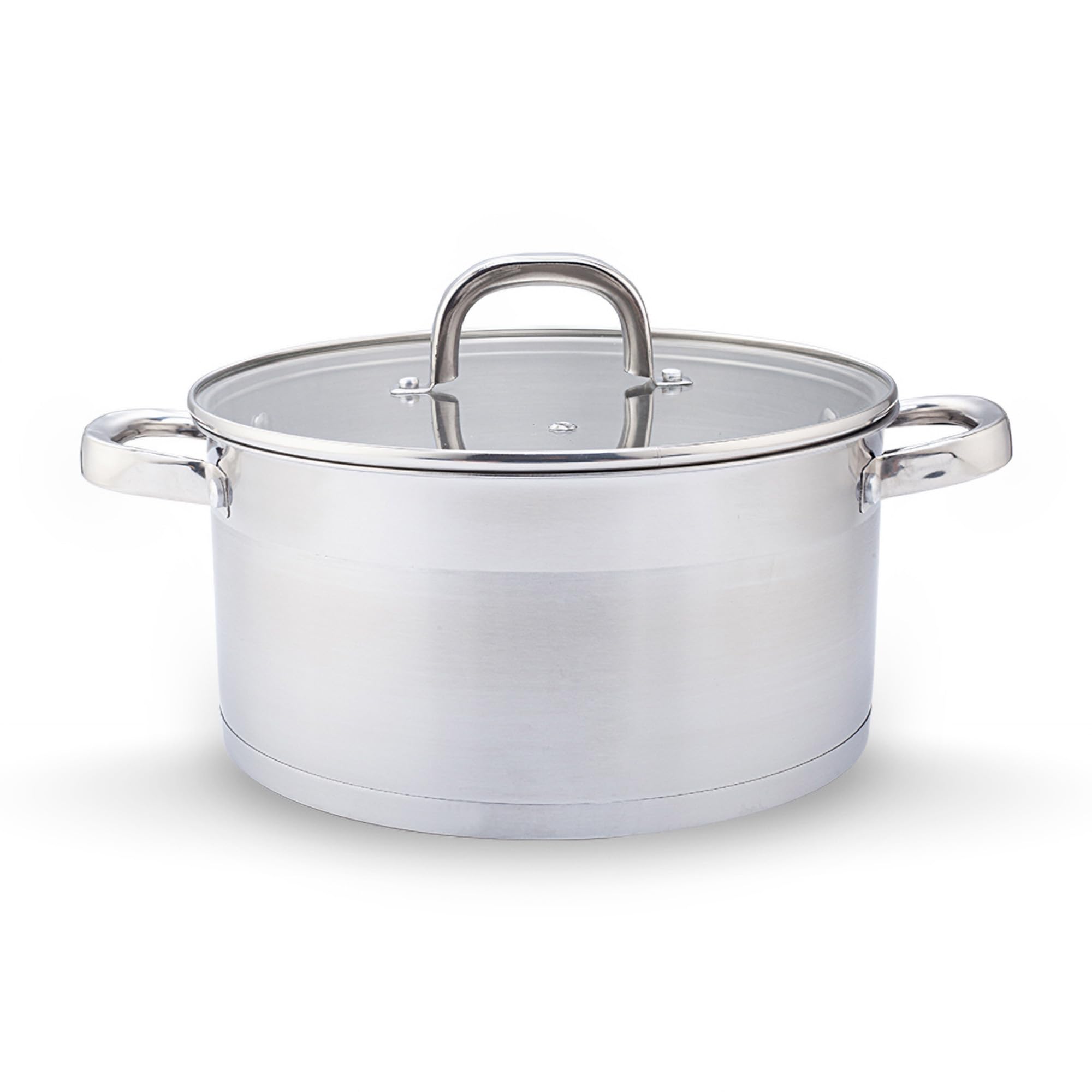 CASTEY - Olla Inox Essentials con Tapa 24 cm 5,4 L, Acero Inoxidable, Compatible con Inducción, Gas y Vitrocerámica, Olla Grande para Guisos y Sopas, Menaje de Cocina