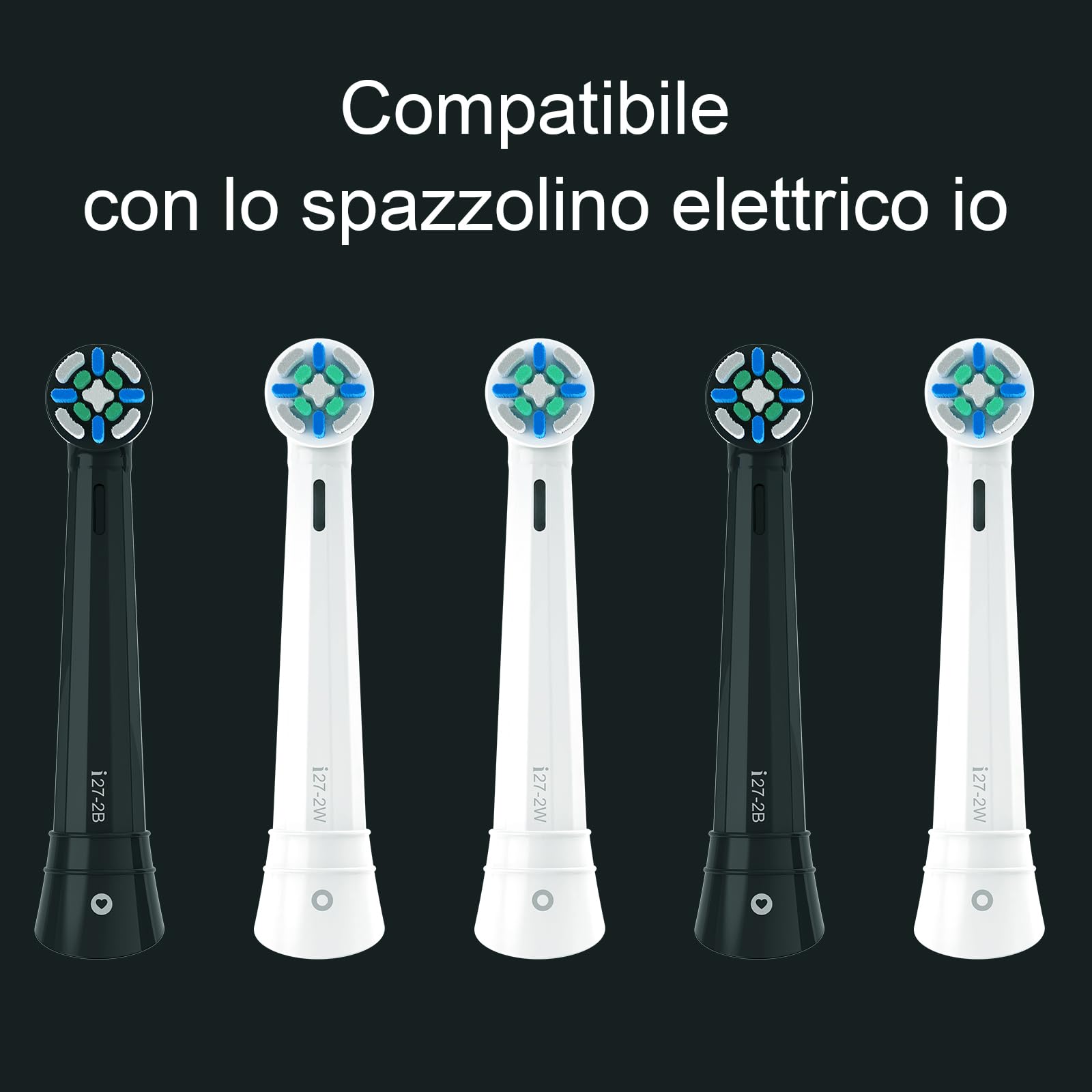 Testine di ricambio Compatibili con Oral B IO Pazzolini Elettrici, Spazzolini da Denti Compatibili con Oral B IO 2/3/4/5/6/7/8/9/10 per la cura Orale Quotidiana (12 Bianco Nero) - 3