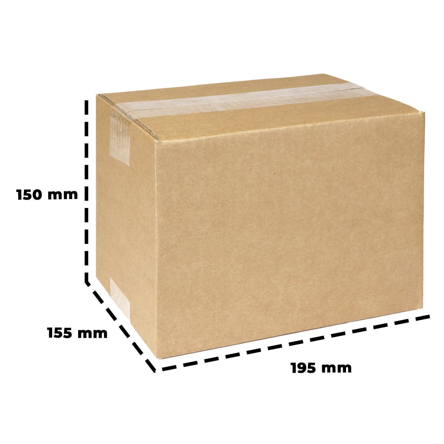 smiley pack 300 Stück Faltkartons 190 x 150 x 140 mm KK20 braun | Versandkarton aus Wellpappe 1 wellig – Verpackungskartons 19 x 15 x 14 cm – Pappkarton Versandbox Paket Päckchen