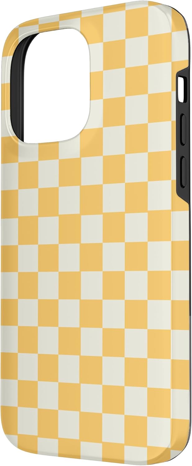 Yellow Checkered Checker Checkerboard Classic Pattern Case for iPhone 14 Pro Max