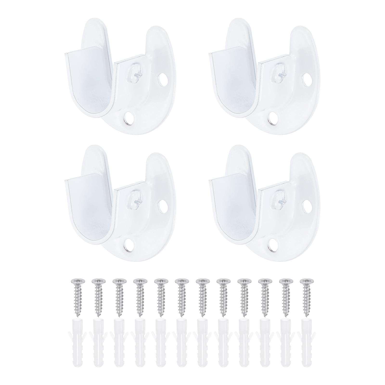 uxcell 4Pcs Closet Rod End Supports, 0.75