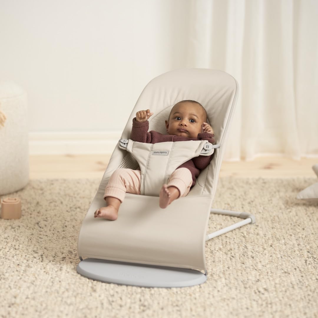 BabyBjörn Babywippe Balance Soft, Gewebt/Jersey, Tri-Fabric, Hellbeige