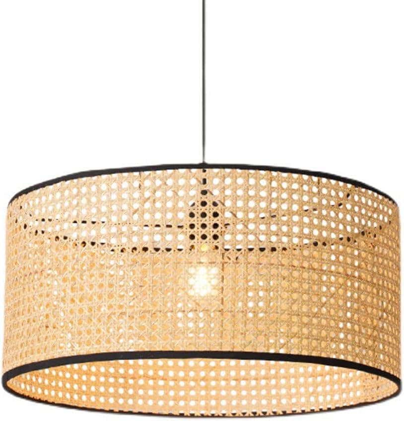 Lámparas Colgantes DIY Cesta Lámpara Hecha a Mano Pantalla 1 Jaula de luz Lámpara Colgante de Techo de Metal E27 Lámparas Lámpara Tejida Natural Compatible con Sala de Estar Dormit