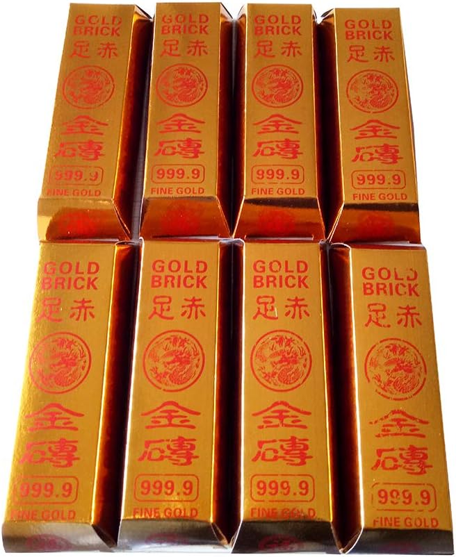 1 Pack Large Size Chinese Vietnamese Joss Paper Gold Bar - Ancestor Money Gold Bars(Total 8 Bars)