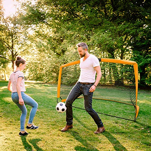 INTEY Soccer Goals, Set of 2- Size 6'x4' Portable Foldable Soccer Nets with Carry Bag for Games and Training for backyard for Kids and Teens - Thumbnail 4