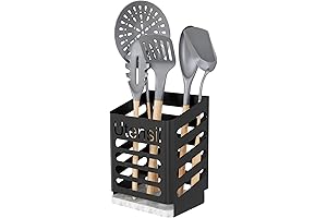 Luxurious Utensil Holder with Marble Base for Unparalleled Countertop Stability