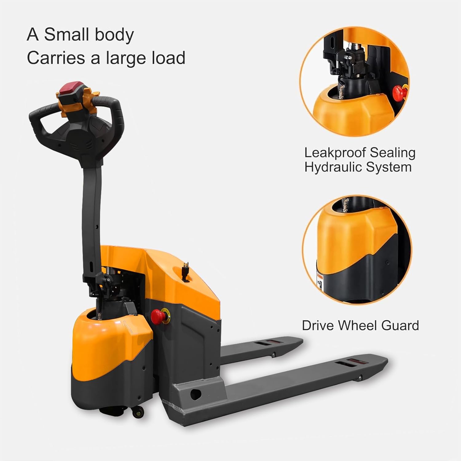 Pallet Jack Components: Leakproof Hydraulic System and Drive Wheel Guard