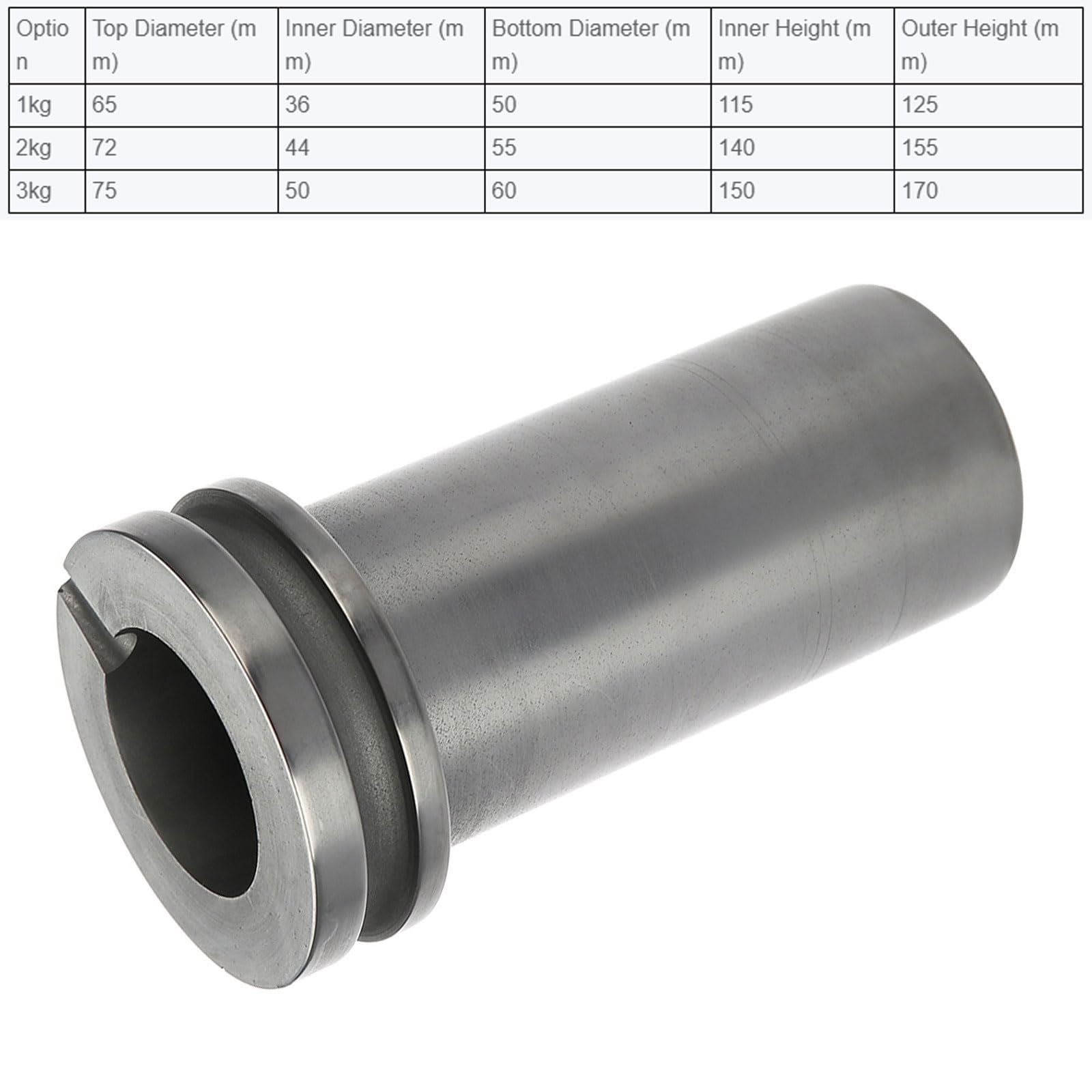1kg / 2kg / 3kg métal de creuset de graphite de grande pureté faisant fondre de l'argent de four de bâti de coulée d'or de ferraille à fondue de bijoux(1 kg)