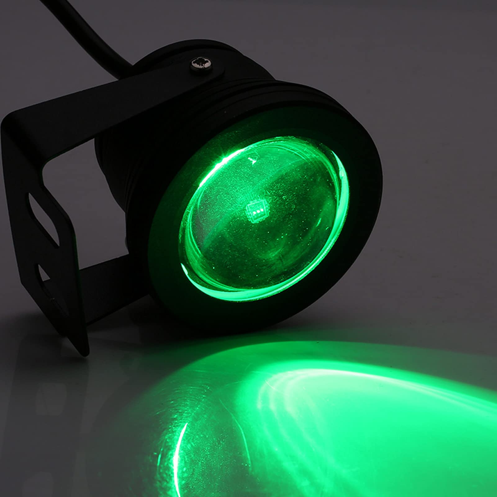LED-Projektor, Marinelicht, Lampe wasserdicht, mit Fernbedienung, für Boot, Yacht, 10 W, 12 V, RGB LED (schwarze Hülle)