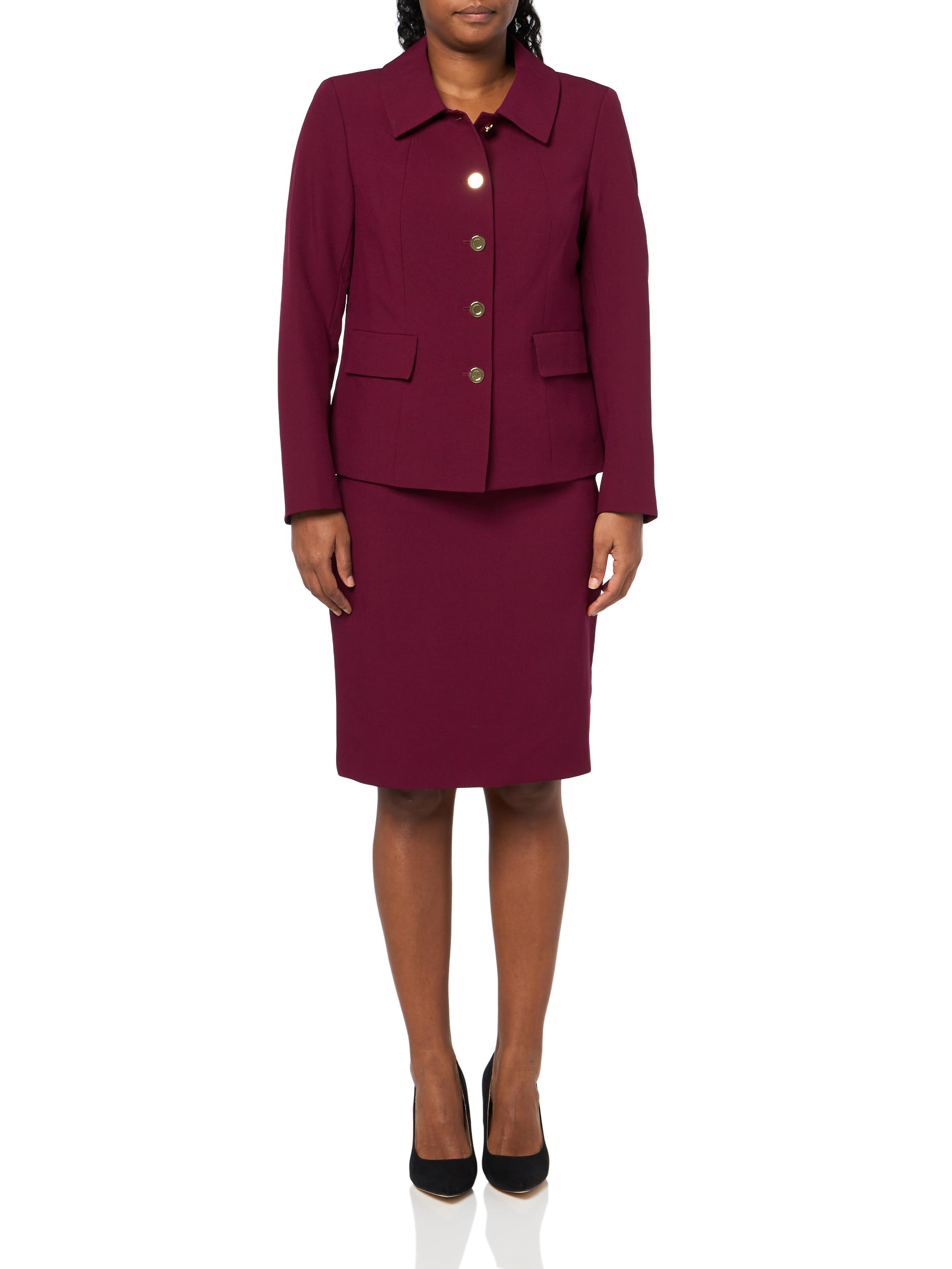 Le Suit Womens Jacket Skirt Suit