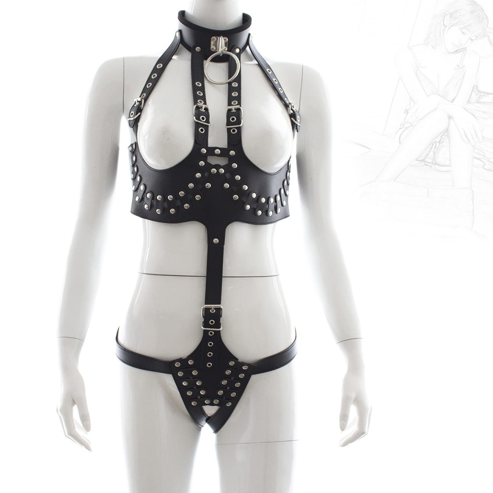 BDSM Bondage Body Harness Regolabile Sexy Biancheria Intima Abbigliamento Cinghie Cintura Di Castità Lingerie Erotica Restraint Set Gioco Ruolo Schiavo Giocattolo Sessuale