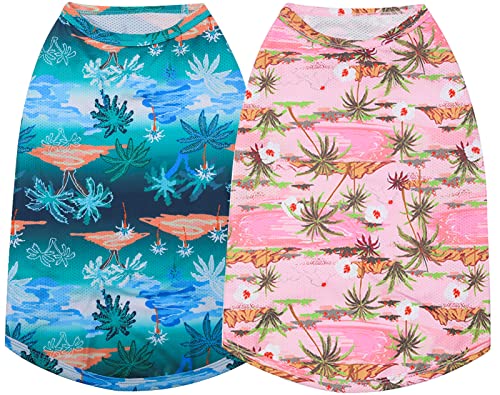 Y-Blue Dog Hawaiian Shirts,Summer Cooling Quick Dry Mesh Breathable Lightweight Sun Protection Tee-Shirt For X-Large Boy Girl Bulldog,Pink+Blue Xl #TOP6