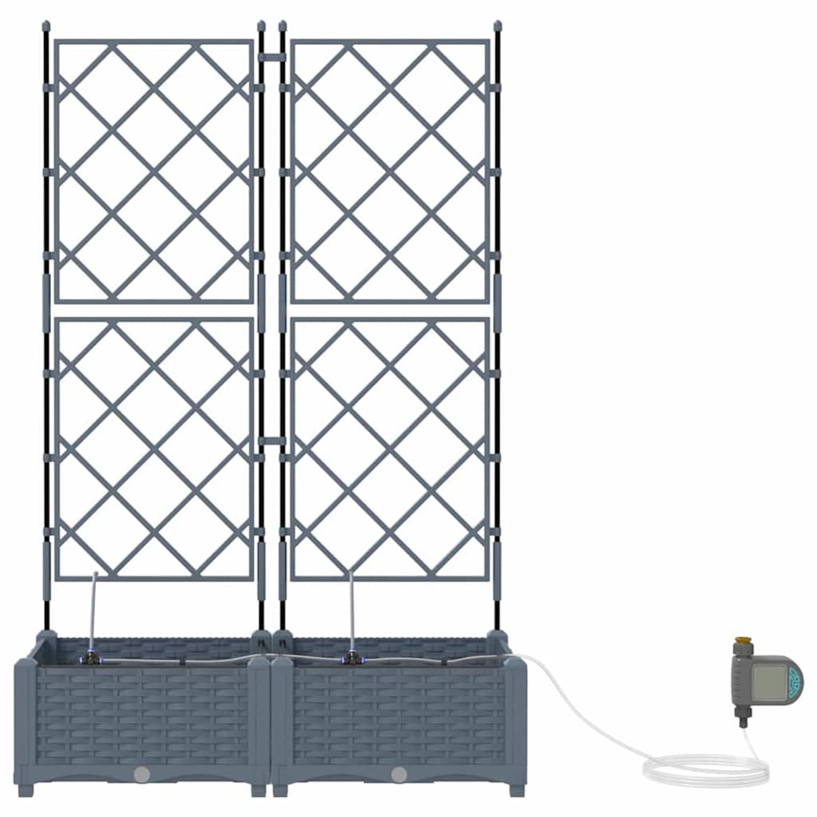 Geecher Vaso da Giardino con Sistema di irrigazione, 2 Pezzi, 80 x 40 x 126 cm, in Acciaio, fioriera per Esterno, per Principianti e Appassionati di Giardinaggio