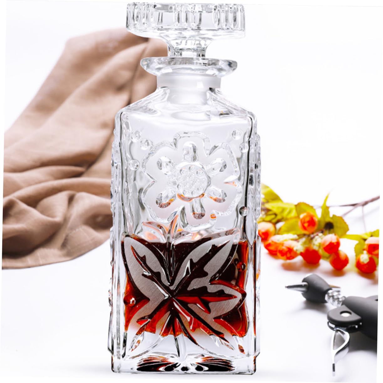 TOPBATHY Decanter Per Vino Da 700 Ml Dispenser Per Bevande in Dispenser Per Whisky E Birra Elegante Per Bar Domestici