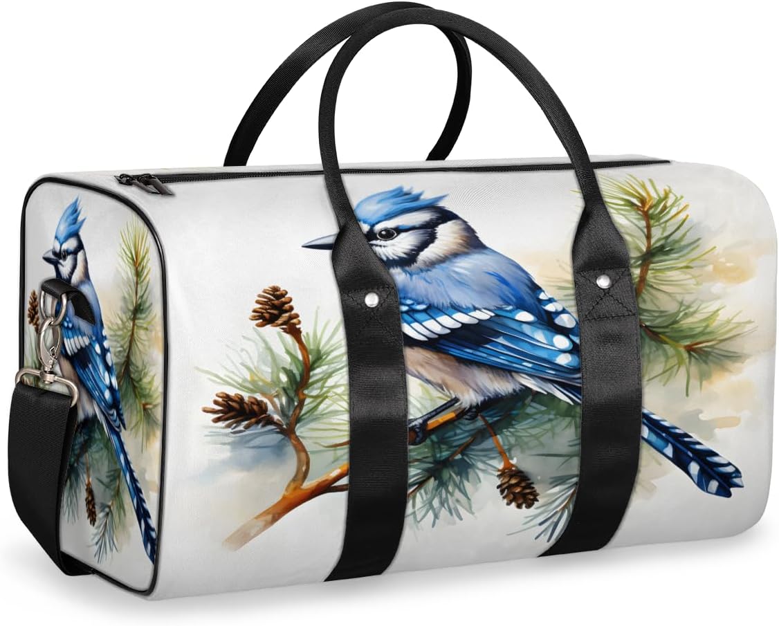 Beautiful Bird Fruit Branches Travel Duffel Bag for Women Men Large Capacity Overnight Weekender Bags for Lightweight Waterproof Sport Gym Bag for Workout Yoga Swim