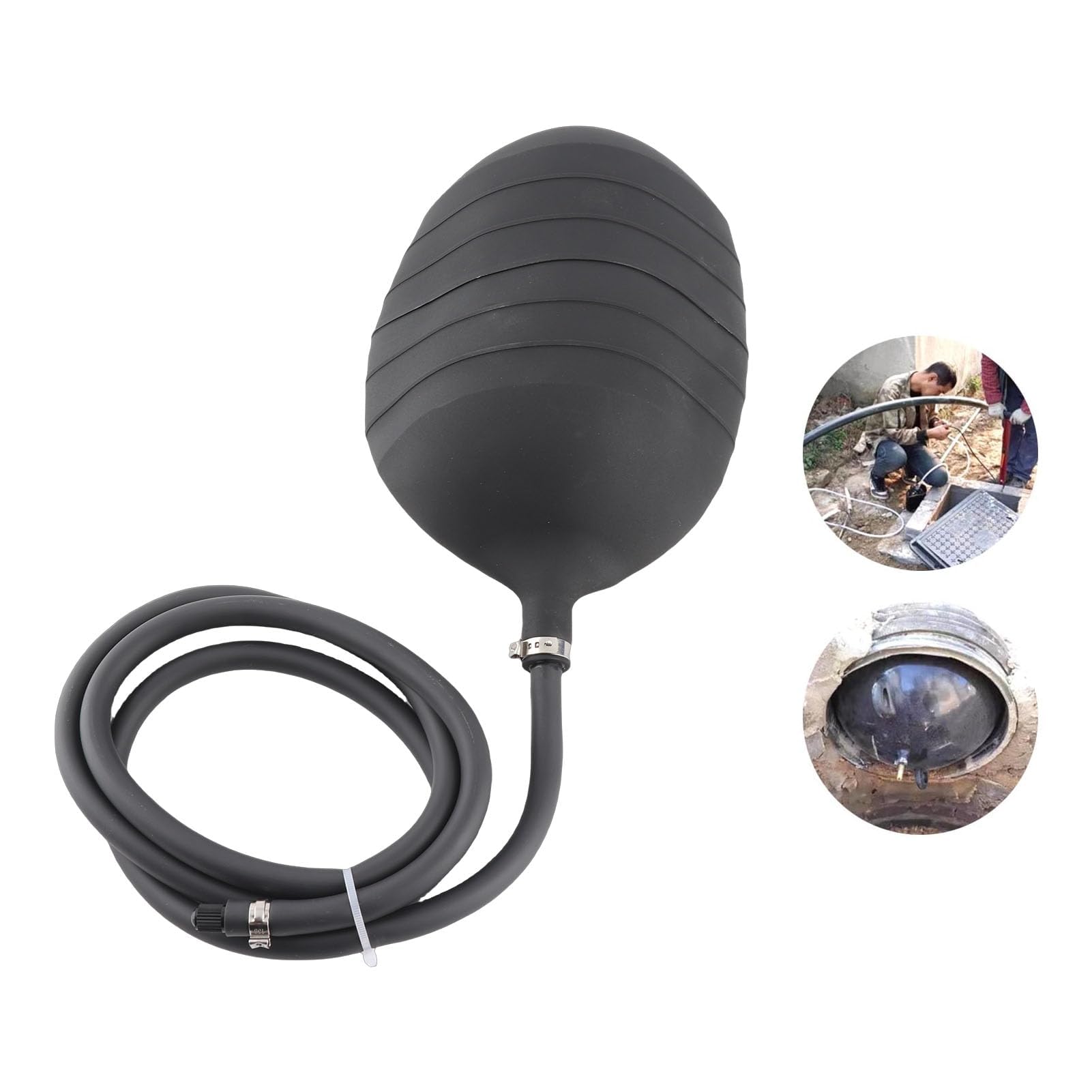 Aufblasbare Rohrstopfen, Wasserdicht für Rohrleitungs-Wartung, Abwasserteststopfen 150mm PVC für Klempner, Bauhöfe und Abwasser-Inspektionen