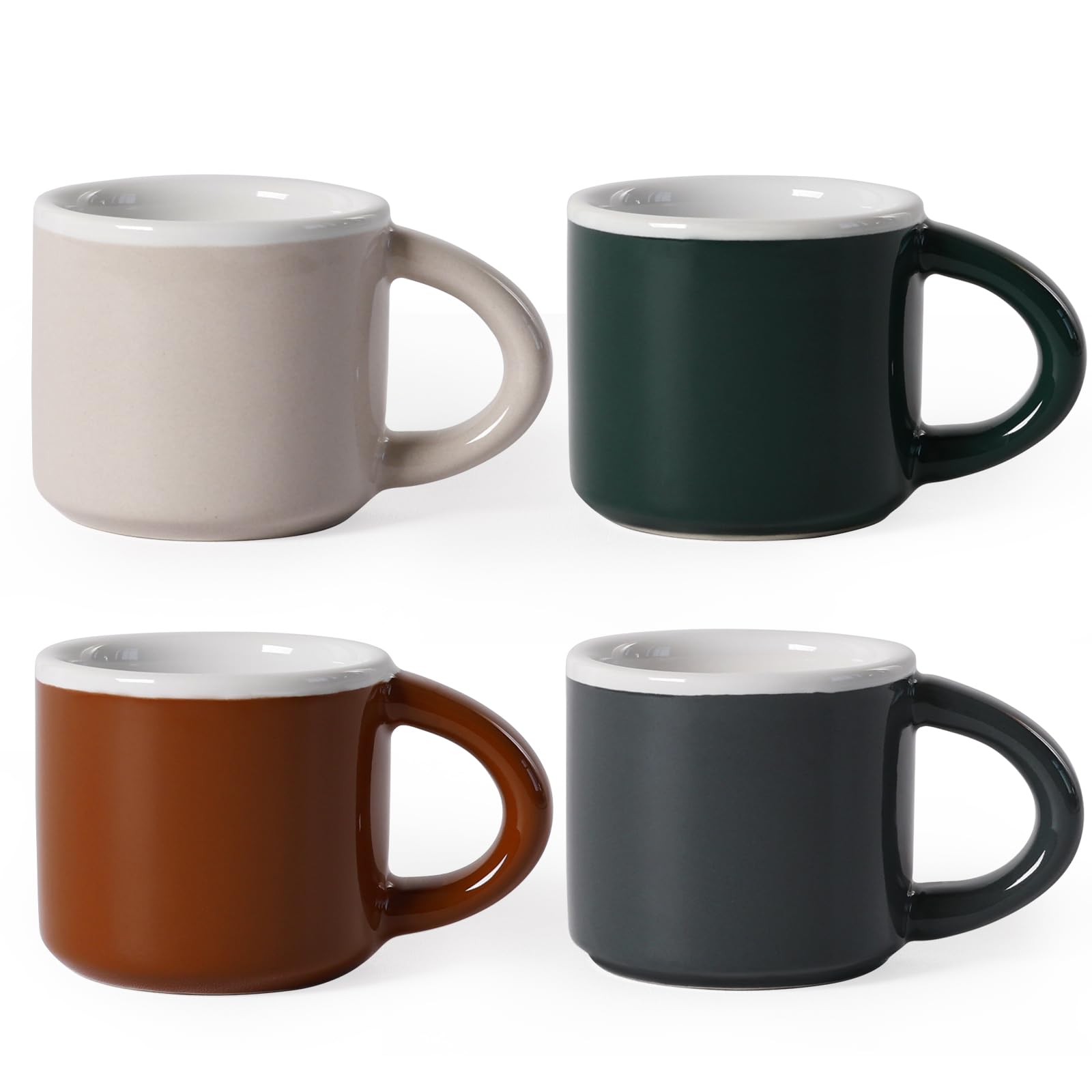 Amazon.com: INGOFIN Ceramic Espresso Cups Set of 4, 2 oz Mini