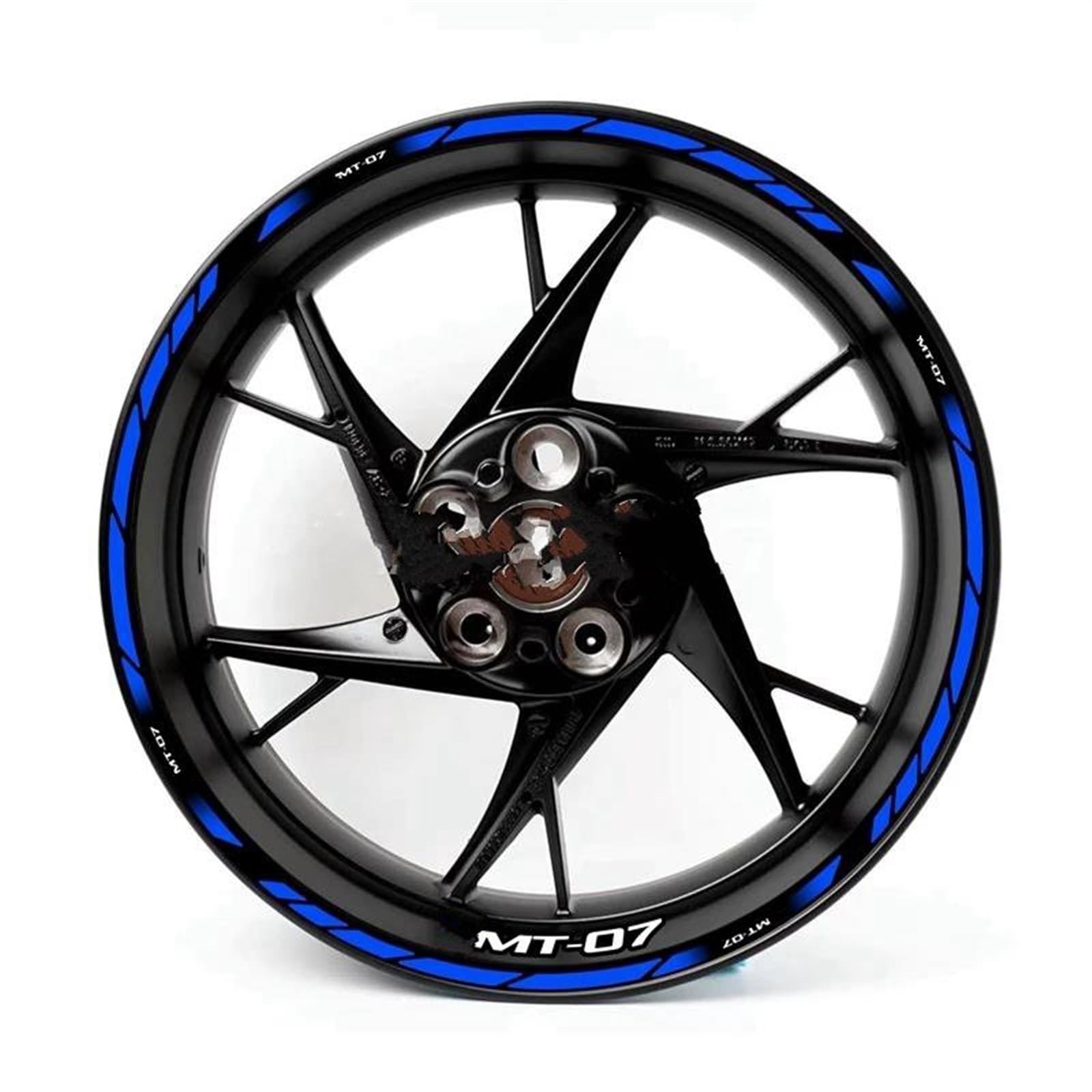 Reflective Motorcycle Wheel Stickers Rim Decal Set for Yamaha MT 07 2020 2021 Decorative(Color6)