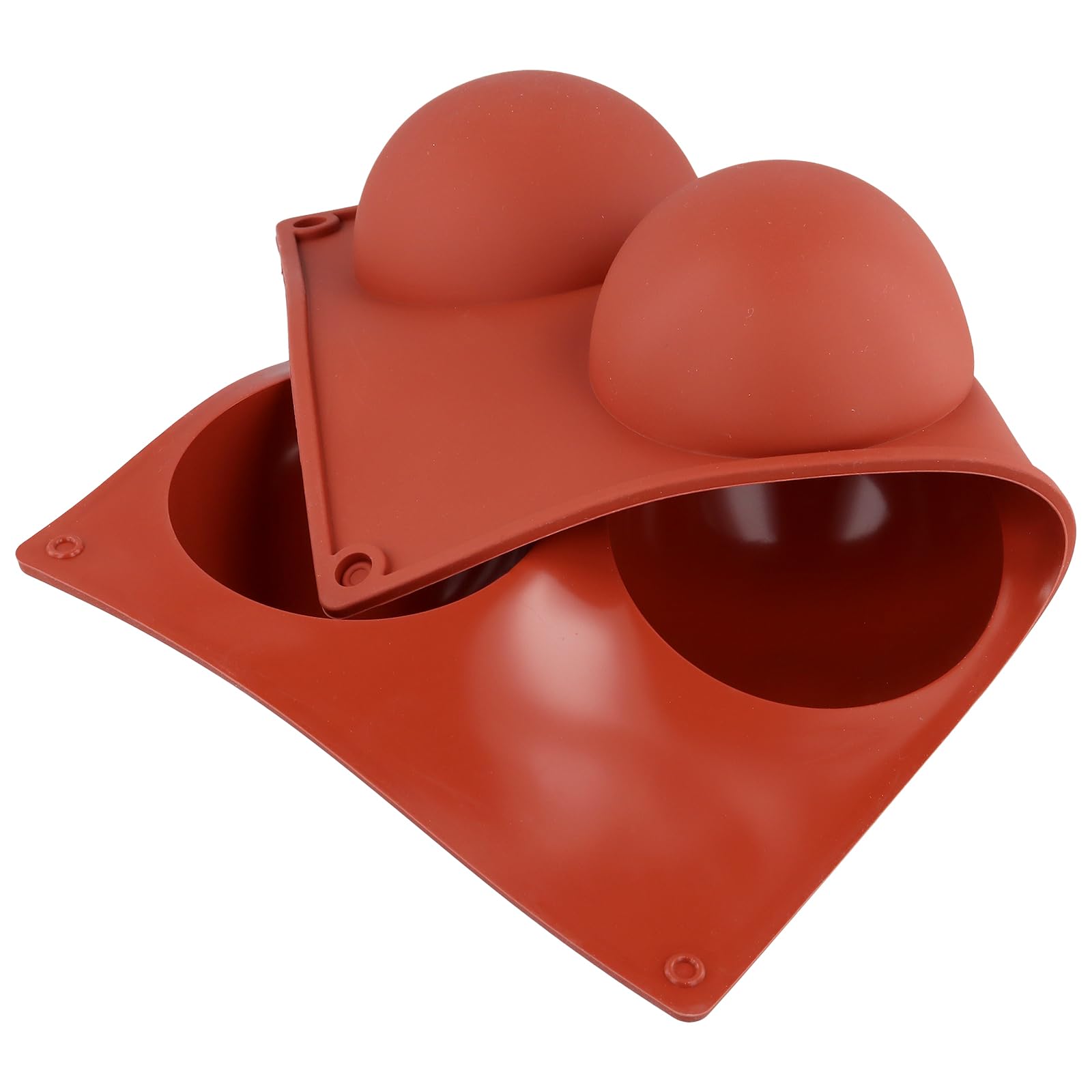 6 Stampi in Silicone Grandi a 5 Fori, Stampo per Torta Rotondo in Silicone Per Bombe al Cioccolato, Torte, Mousse a Cupola, Budini, Marrone (29 x 17 x 3,7 cm)