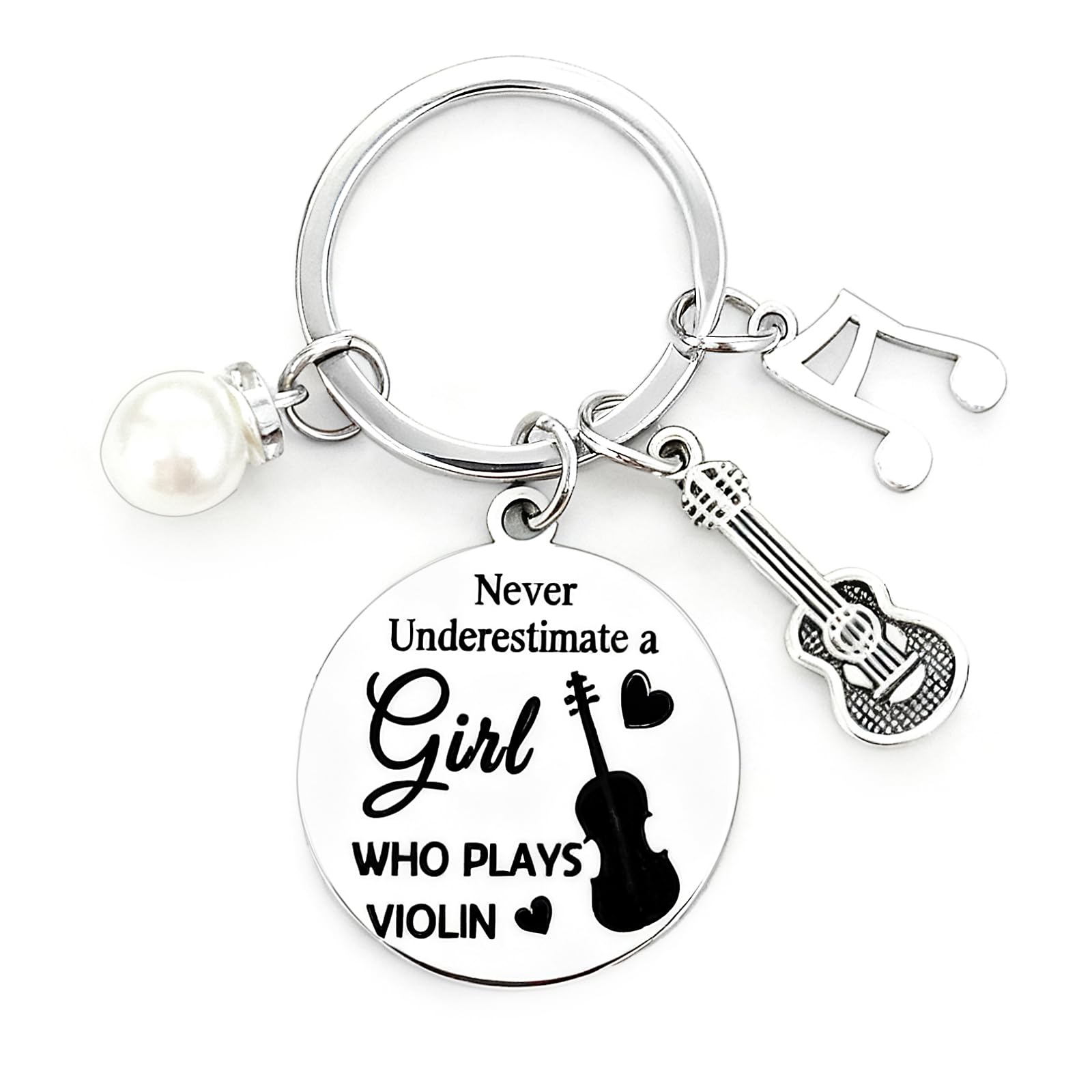 Violin Lover Gifts Violinists Keychain for Christmas Graduation Birthday Thank You Gifts for Violin Teacher Inspirational Keyring for Music Player Women Girl Students Musical Instrument Jewelry