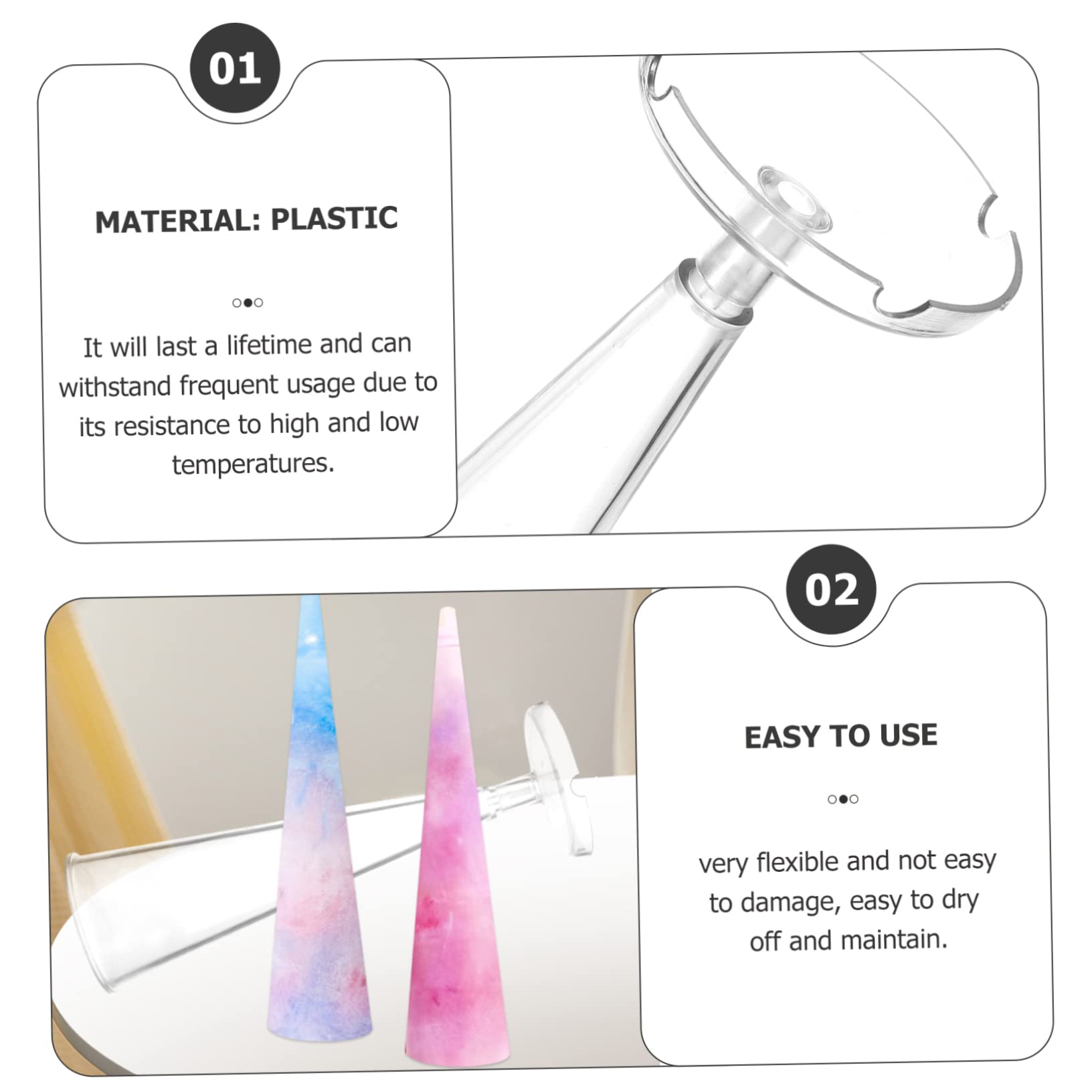 ARTIBETTER 2 Moldes De Plástico Para Velas Moldes Cónicos Para Velas Aromáticas Moldes Para Velas De Soja Moldes Cónicos Para Velas Moldes Para Manualidades Moldes Para Velas