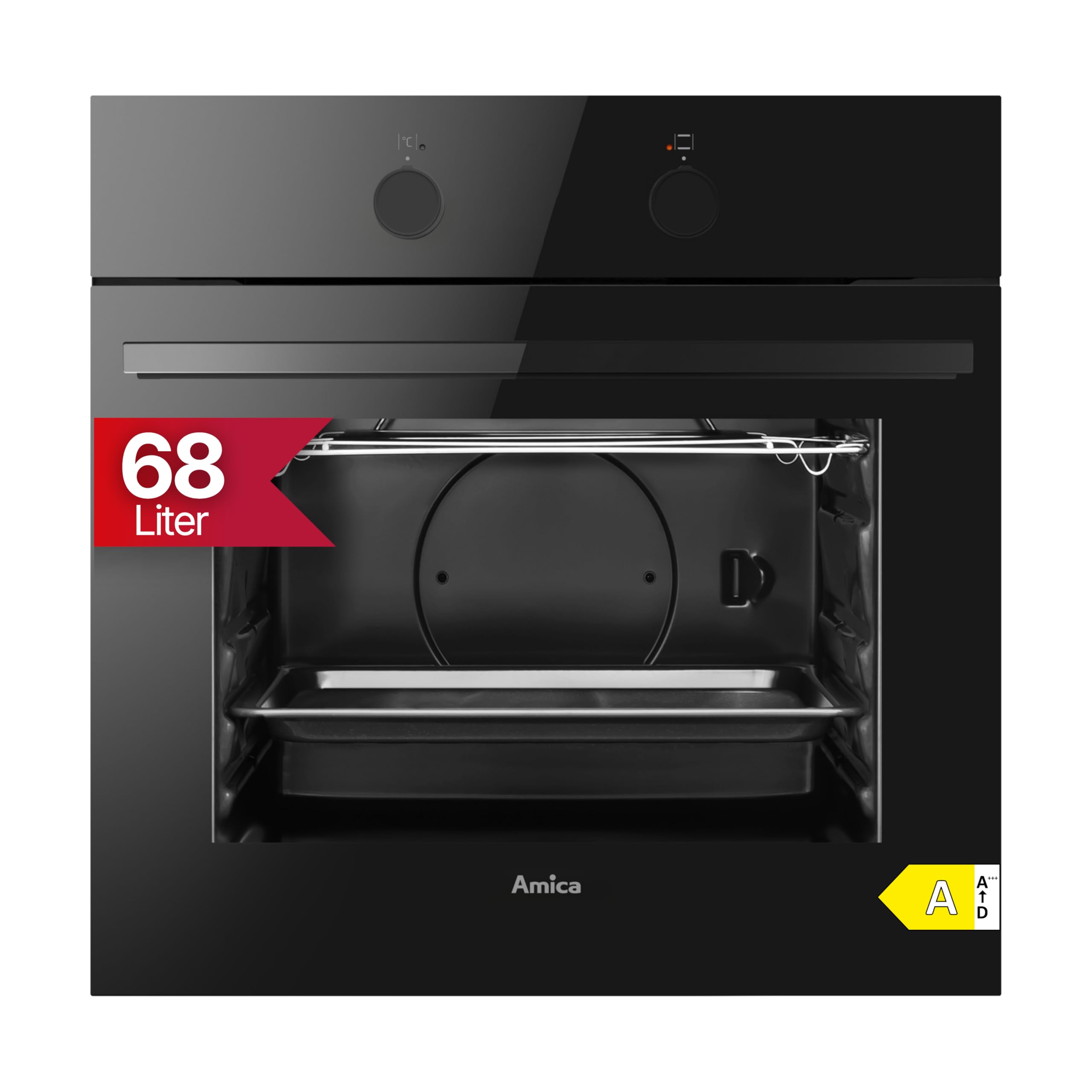 Amica Einbaubackofen 68 L 59,5x59,5x57,5 cm Steam Clean ABE 94110 S