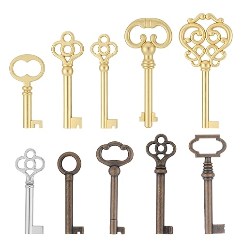 Skeleton Key Set, 10 Pcs Keys Hollow Skeleton Keys Universal