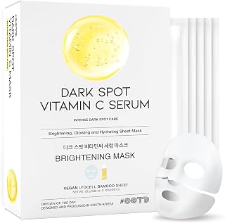 OOTD Vitamin C Revitalizing Hydrating Sheet Masks (10 Pack) - Korean Skincare for Radiant, Even Skin Tone