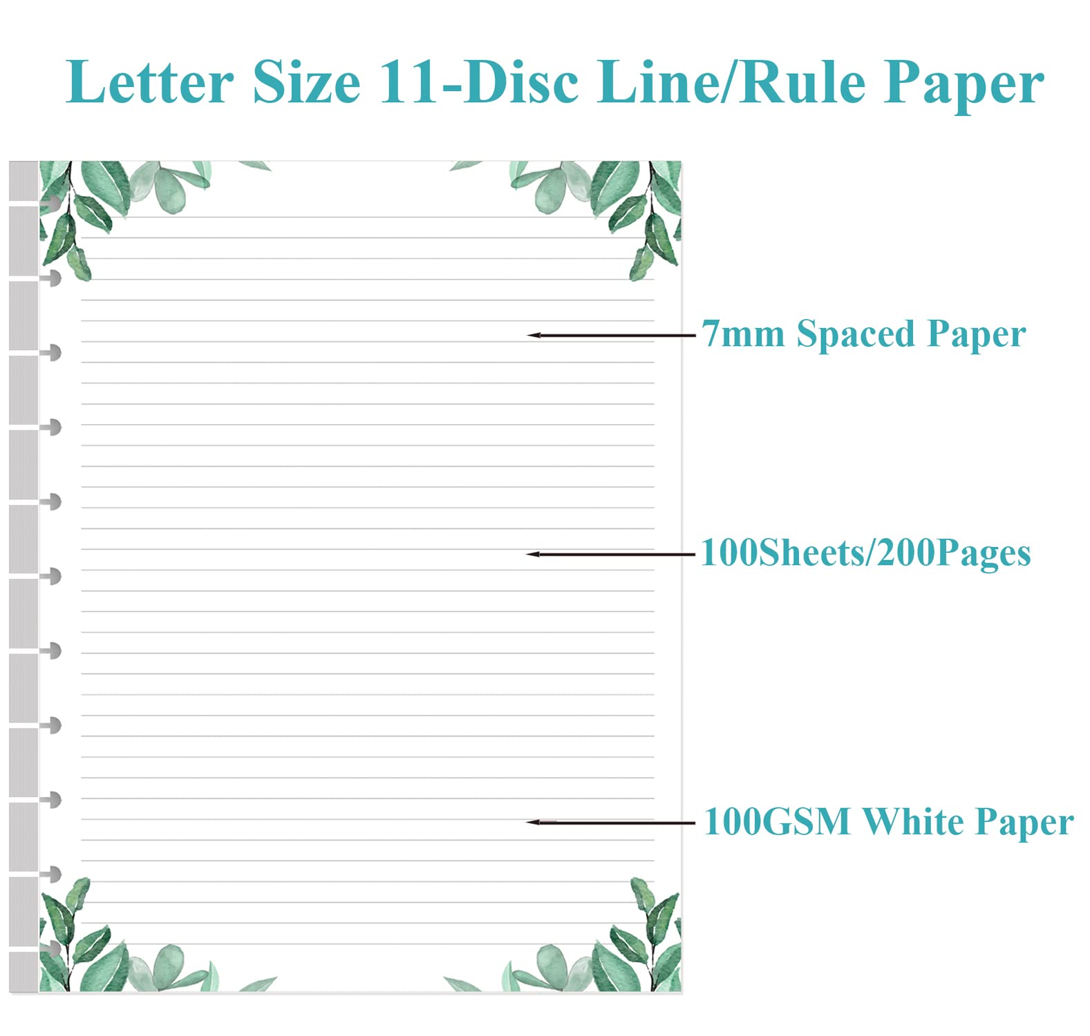 A4 TUL Discbound Lined Refill Paper – 100 Sheets Letter Size, 11-Hole Punched For Disc Planners, 100gsm - View #12