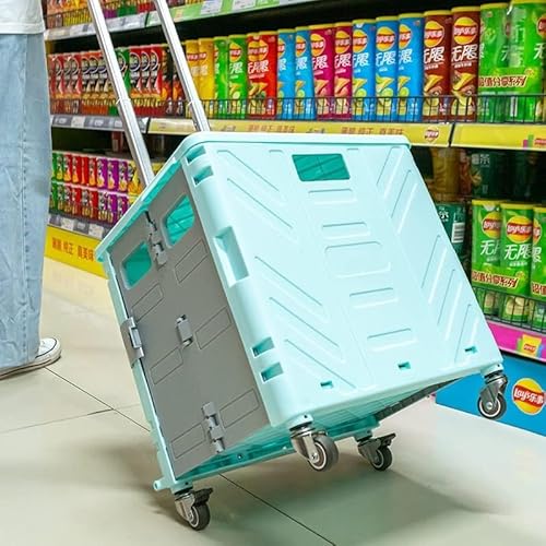 Carrinho de compras dobrável Carrinho de inicialização com alça de alumínio telescópica ajustável Ta