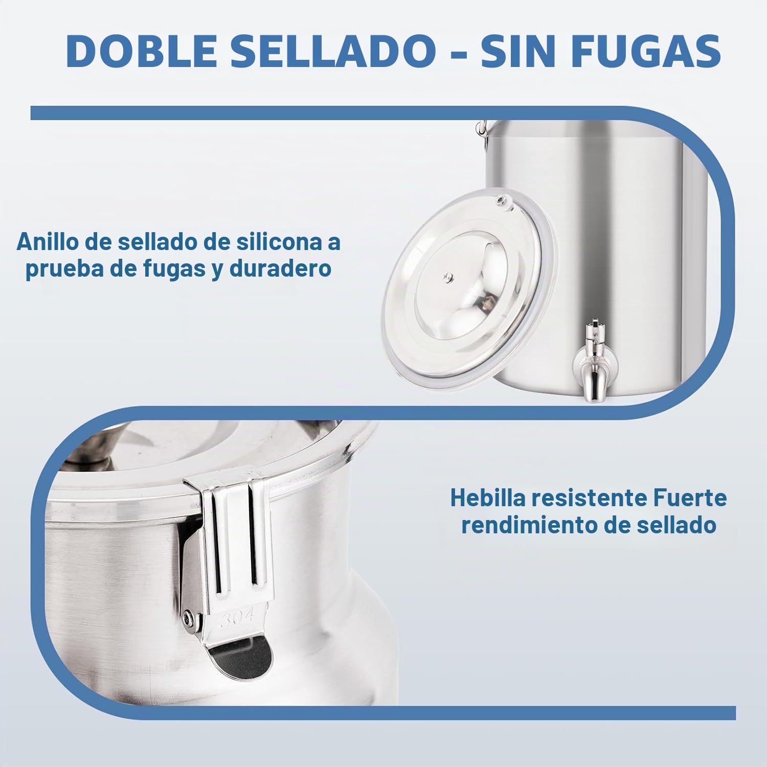 YUCHENGTECH 304 Acero Inoxidable La Leche Puede 5L | Cubo De Transporte De Leche con Asa, Tapa Sellada y Grif