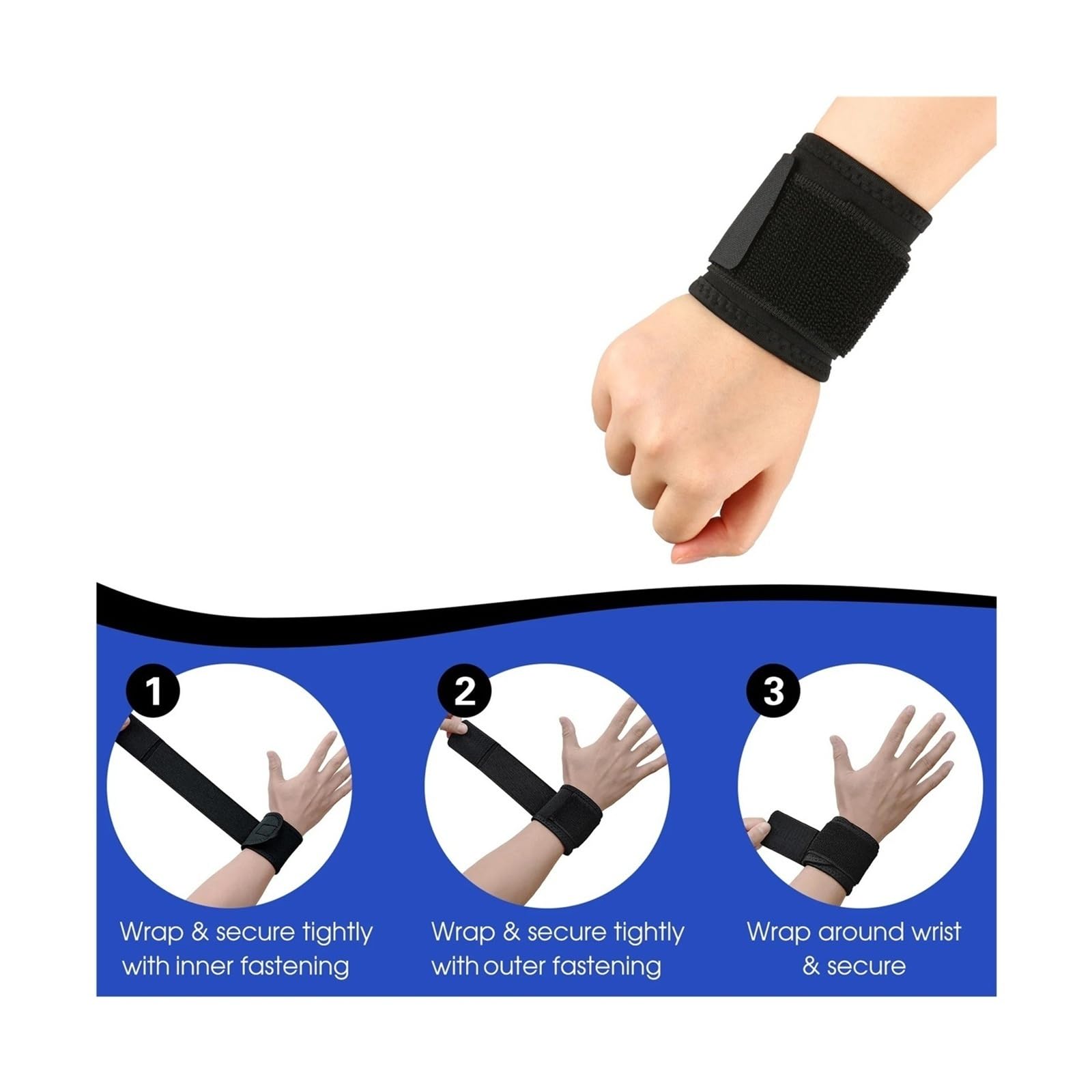 Generico Supporto for Il Polso Tutore Bende Regolabili Fasce for Mano Sinistra/Destra Ufficio Fitness