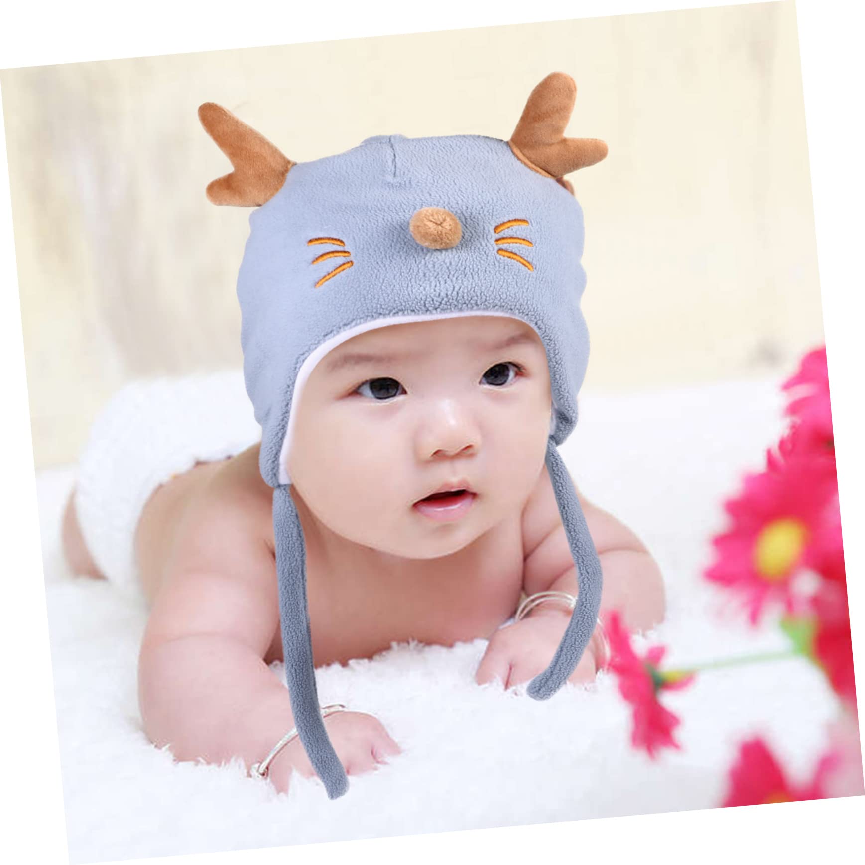 GALPADA 3 Piezas Sombrero Bebé Asta Producto Gorros De Invierno Gorro De Invierno para Niños Pequeños Niño Cálido Gorro De Niño Algodón Recién Nacido Tope De Cobertura Otoño e Invierno