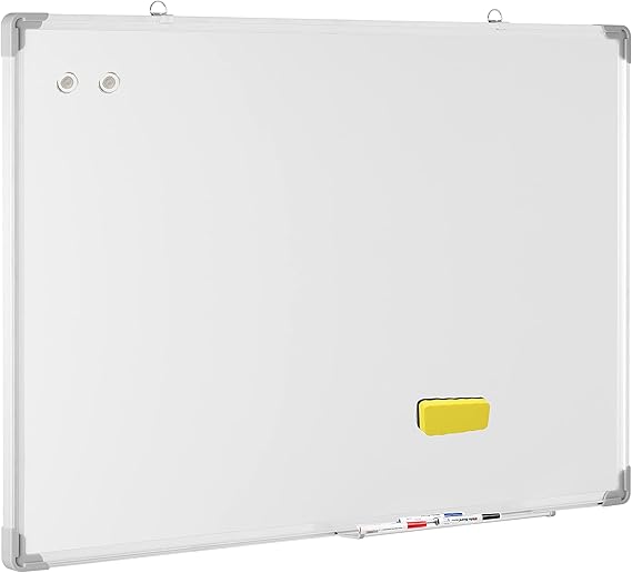 KUNOVA Whiteboard Dry Erase Board, White, 24x36Inch, Aluminum Frame with 4 Markers and