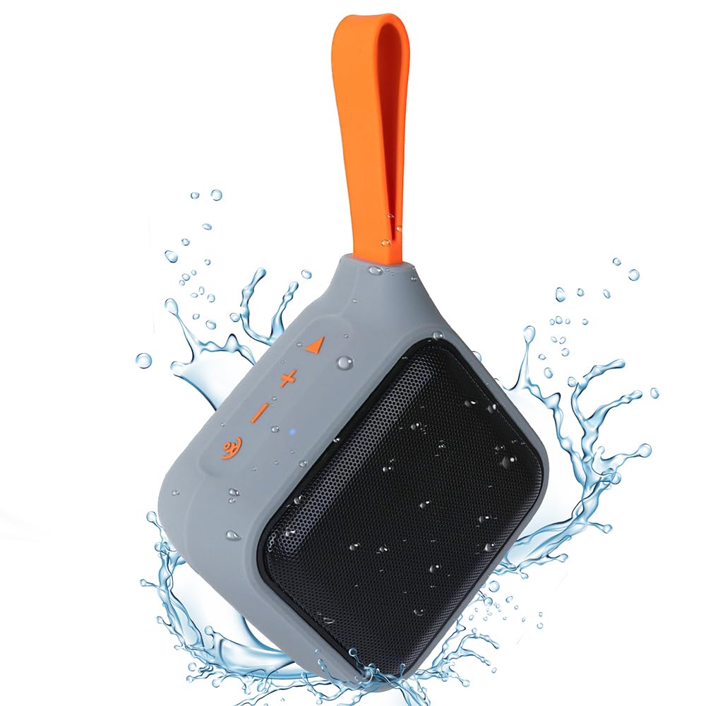 gingo Small Waterproof Portable Bluetooth Speaker with 8W Loud Sound, IPX7 Waterproof & Dustproof,2000mAh,Bluetooth 5.3,TF Card Slot, TWS Pairing,Mini