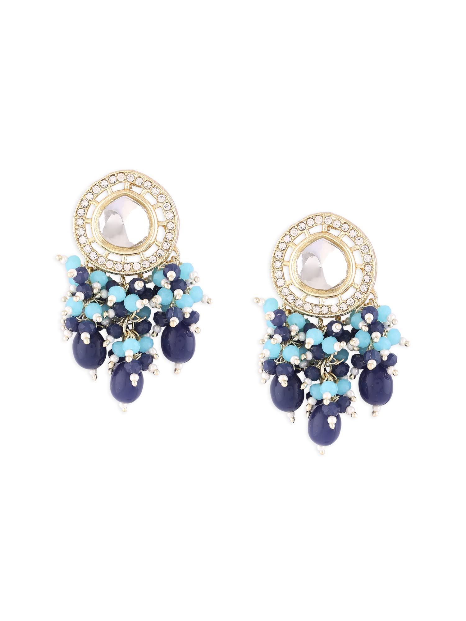 Zaveri Pearls Turquoise & Blue Cluster Beads Embellished Kundan Traditional Drop Earring For Women-ZPFK15640 (B0BTVRS1K4) Amazon Price History, Amazon Price Tracker