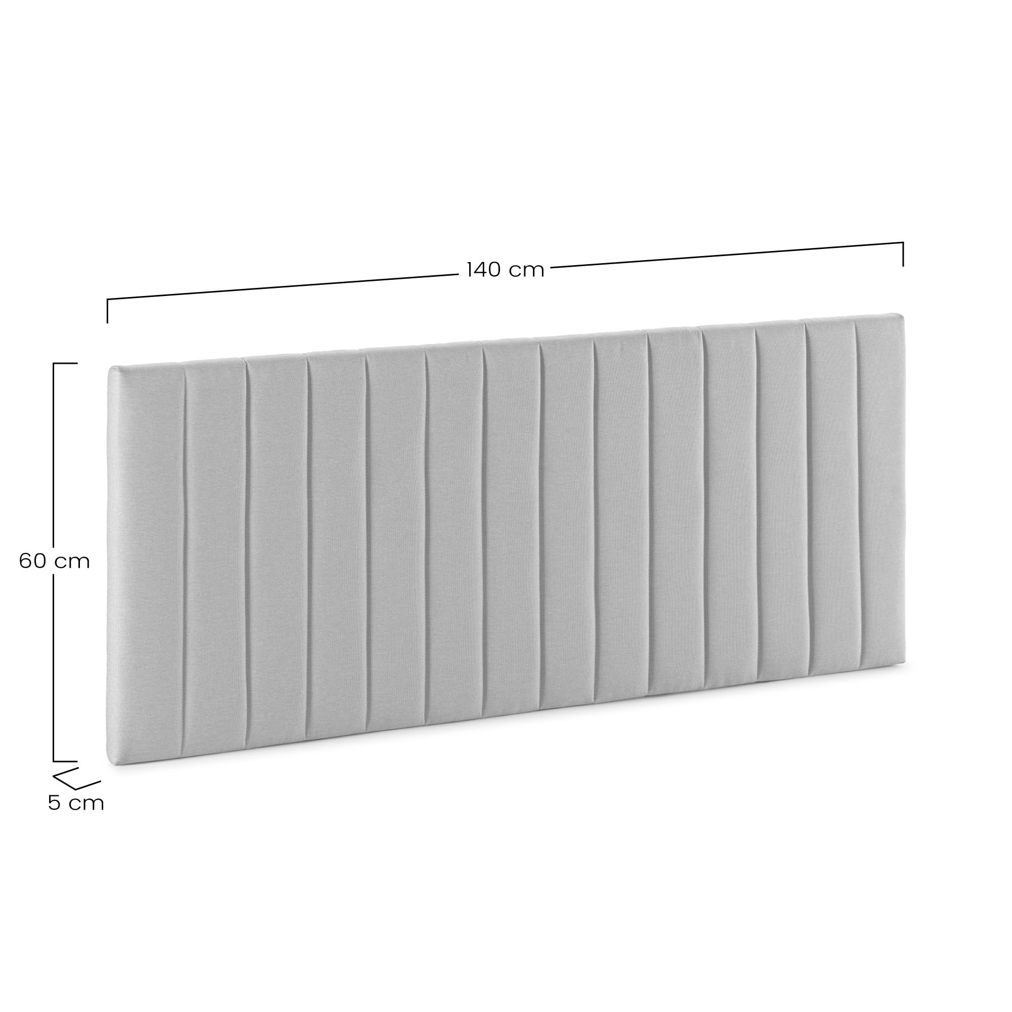 HOMN LIVING Cabecero Eris tapizado en Tela Beige 140x60 cm, Incluye Herrajes y Tornillería