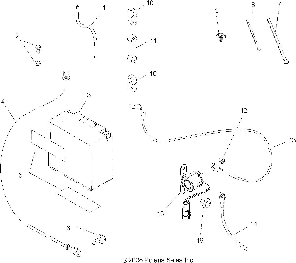 Polaris Battery to Solenoid Cable, Red, 16.5 in, Genuine OEM Part 4011147, Qty 1