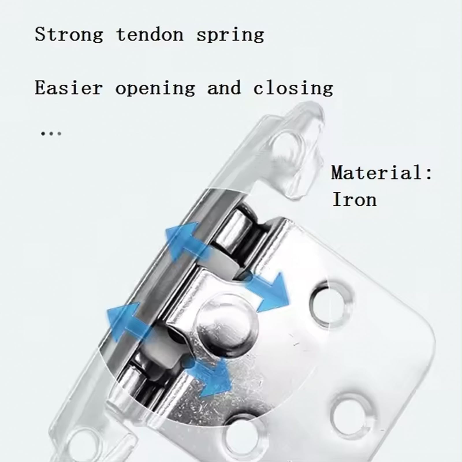 Aoktorkit 4Pcs Overlay Cabinet Hinge 1/2 Inch Flush Cabinet Hinges Door Hinges Self Closing Hinges for Cabinet Closet Door Furniture Black - Image 3