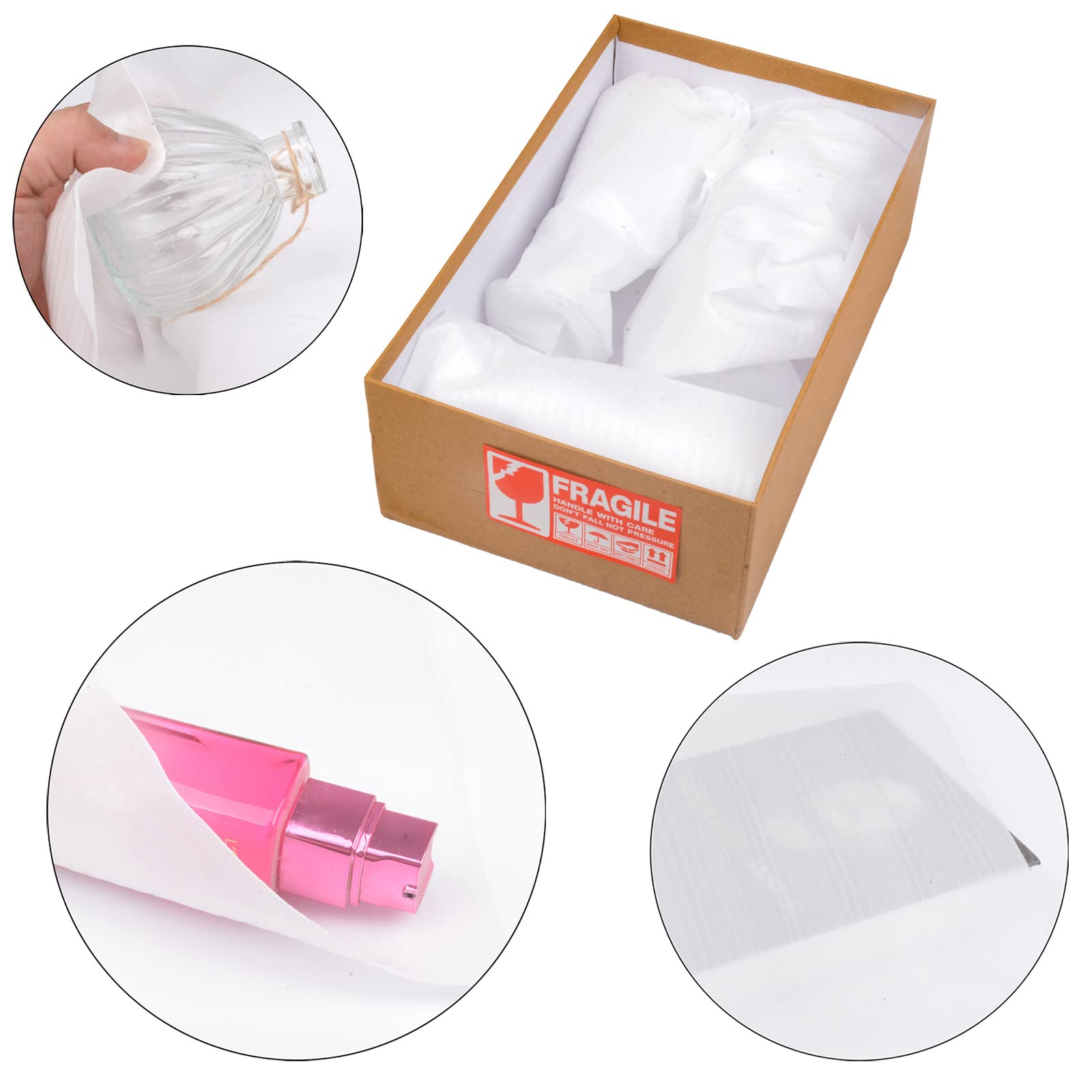 100PCS Emballage en Mousse Demenagement Carton pour Vase Plats Verre,autocollants fragiles inclu