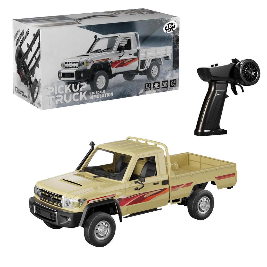 Zdalnie sterowany pickup, skala 1/12, 2,4G w pełni proporcjonalny samochód RC pickup z niezależnym zawieszeniem i połączonymi światłami LED, pojazd RC crawler, pojazd hobbystyczny dla