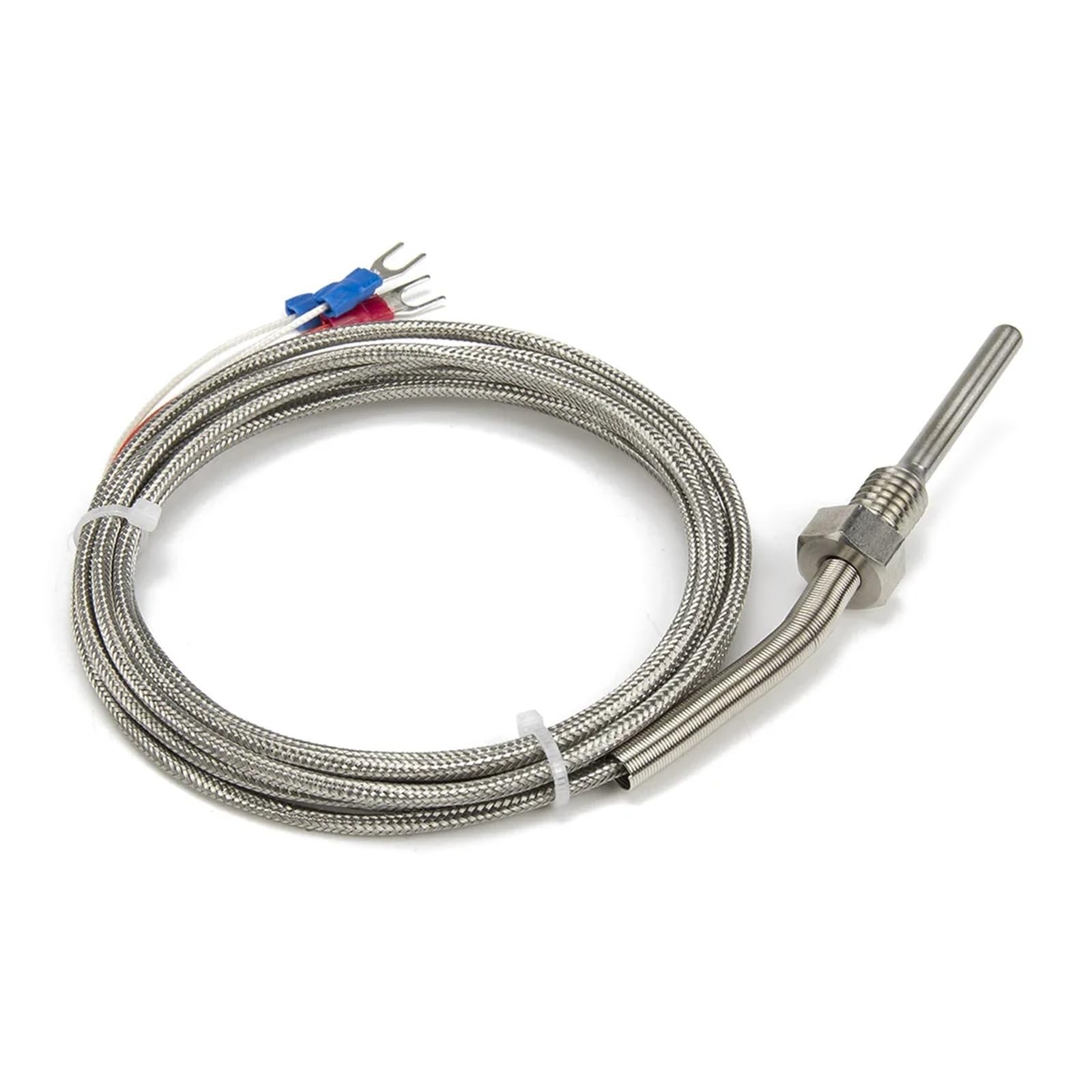 Czujnik temperatury 2 m typ RTD PT100 czujnik temperatury z metalowym kablem plecionym i głowicą sondy 50 mm (PT1 8)
