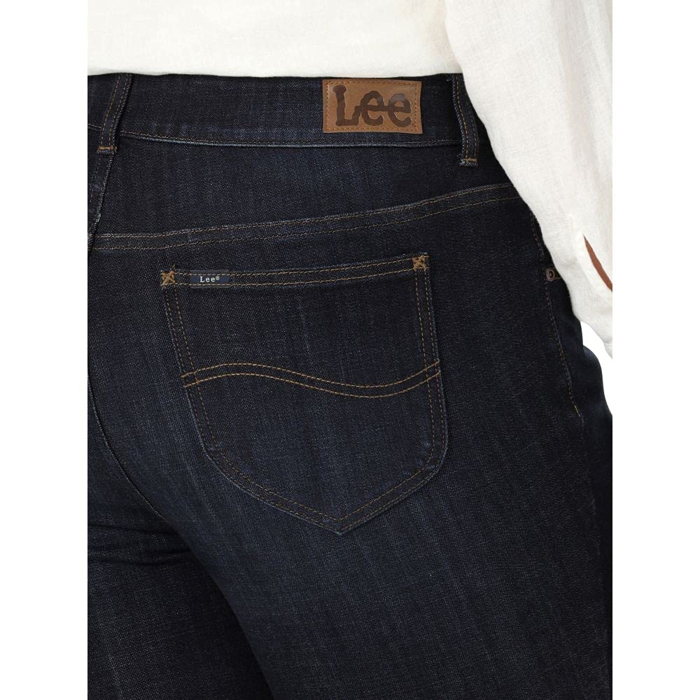 Lee Plus Size Slim Fit Skinny Leg Midrise Jean Jeans, Blackout, 48/Grande Largo para Mujer