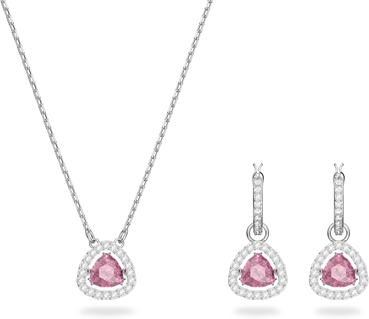 Millenia Crystal Jewelry Set Collection, Pink and Rose-Gold Crystals