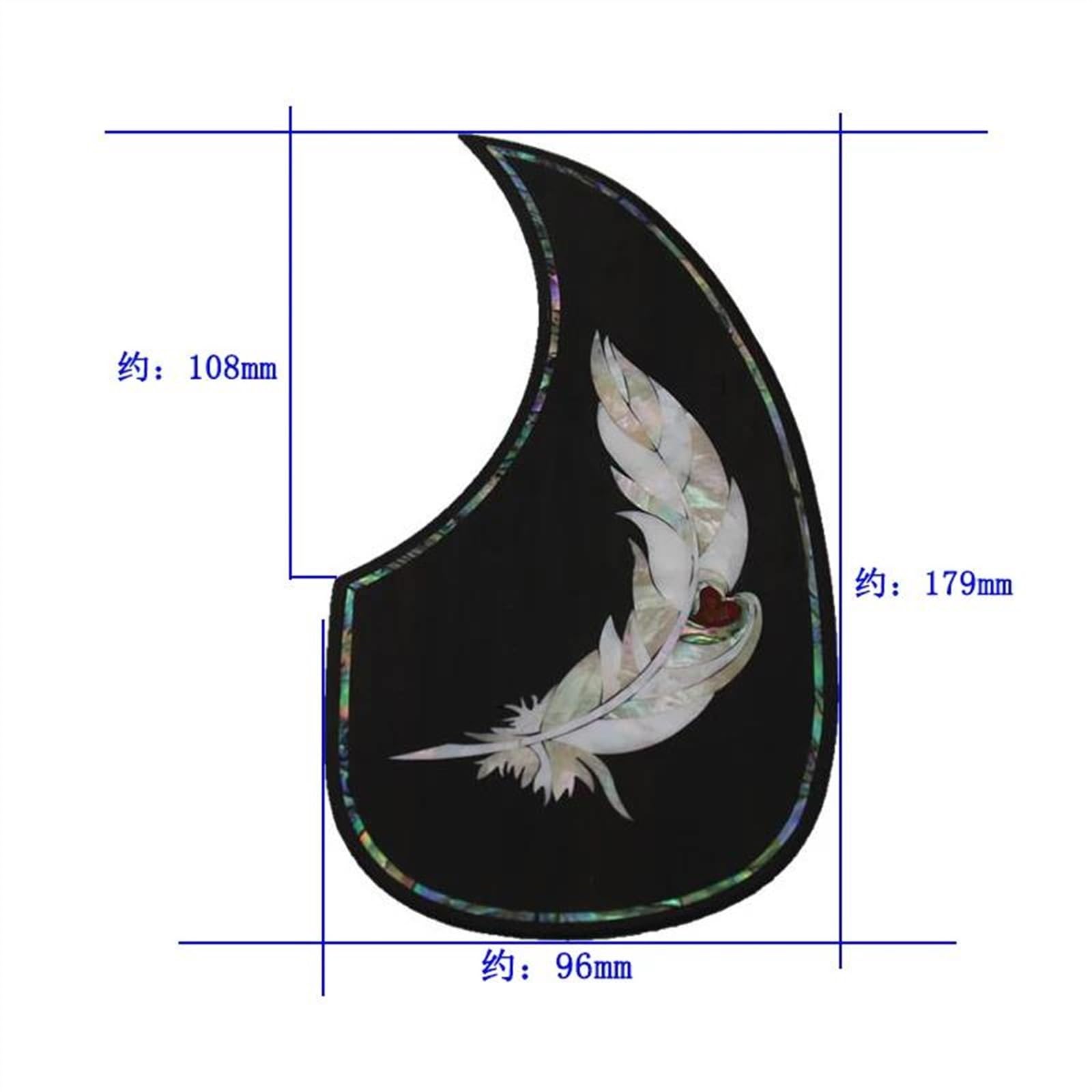 Golpeador De Guitarra Acústica Palo De Rosa Con Incrustaciones De Concha Pegatina Autoadhesiva Decorada Con Protector De Púas Para Guitarra