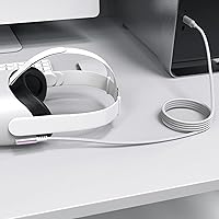 Vista 7 de 6AMGame Cable de enlace de 16 pies para Oculus Quest 32Pro Accesorios de juegos PC Steam VR Headset Cable de carga USB C a C de alta velocidad