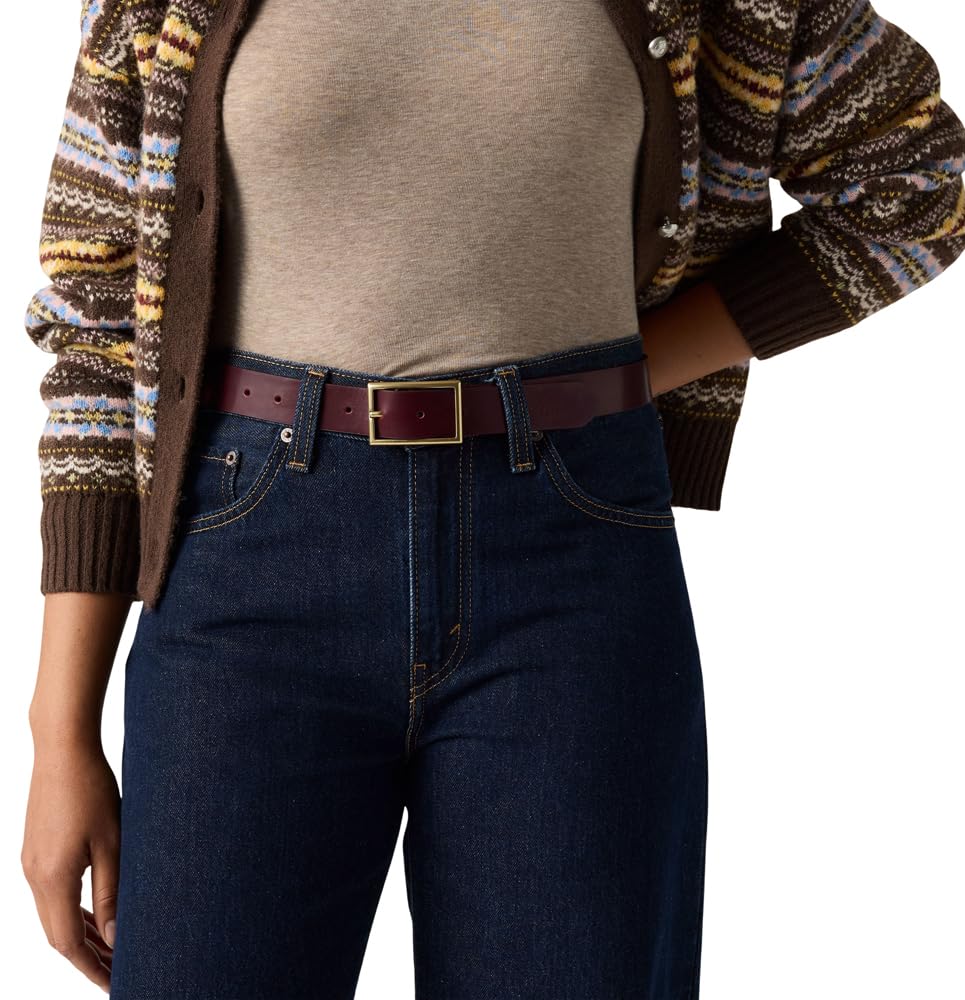 Levi's Damen Rectangle Buckle Belt Bovine Leather Belt (1er Pack)